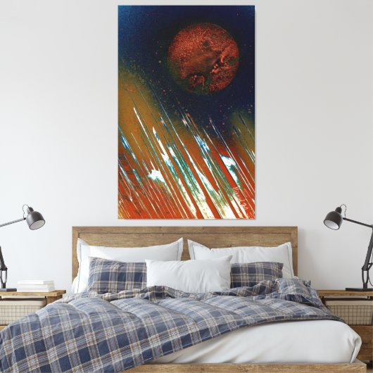 Energetisch gedurfd licht planetair canvas afdruk (Insitu (Slaapkamer))