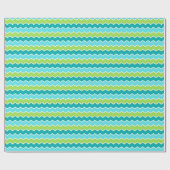 Energetisch Groen & Blauw Zigzag voor Cerebration Cadeaupapier (Vlak)