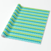 Energetisch Groen & Blauw Zigzag voor Cerebration Cadeaupapier (Uitgerold)
