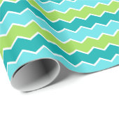 Energetisch Groen & Blauw Zigzag voor Cerebration Cadeaupapier (Rol Hoek)