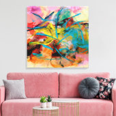 Energetisch kleurrijk Abstract schilderij Canvas Afdruk (Insitu (Woonkamer))