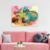 Energetisch kleurrijk Abstract schilderij Canvas Afdruk (Insitu (Woonkamer))