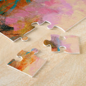 Energetisch kleurrijk Abstract schilderij Legpuzzel (Zijkant)