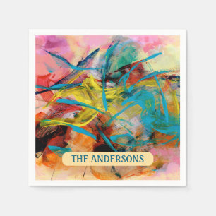 Energetisch kleurrijk Abstract schilderij, naam Servet