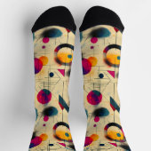 Energetische Abstracte Sokken in geel, roze en mar (Top)