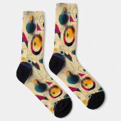 Energetische Abstracte Sokken in geel, roze en mar (Rechts)