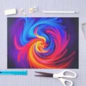 Energetische Abstracte werveling in blauw rood en Tissuepapier (Craft)