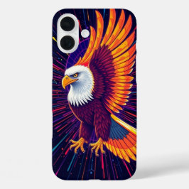 Energetische adelaar in levendige kleuren - Bold M iPhone 16 Plus Hoesje
