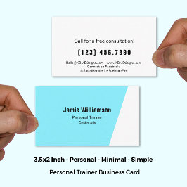 Energetische elektrische blauwe personal trainer visitekaartje