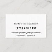 Energetische elektrische blauwe personal trainer visitekaartje (Achterkant)