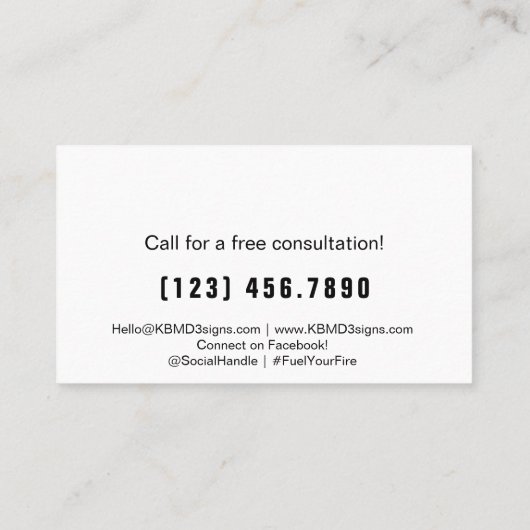 Energetische elektrische blauwe personal trainer visitekaartje (Achterkant)