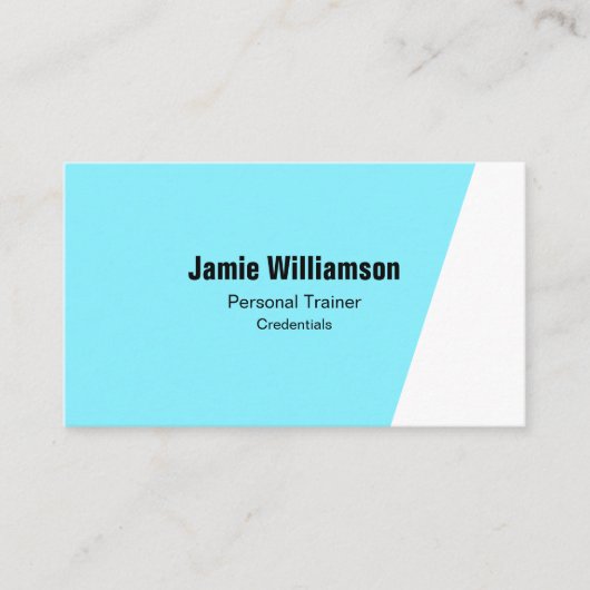 Energetische elektrische blauwe personal trainer visitekaartje (Voorkant)