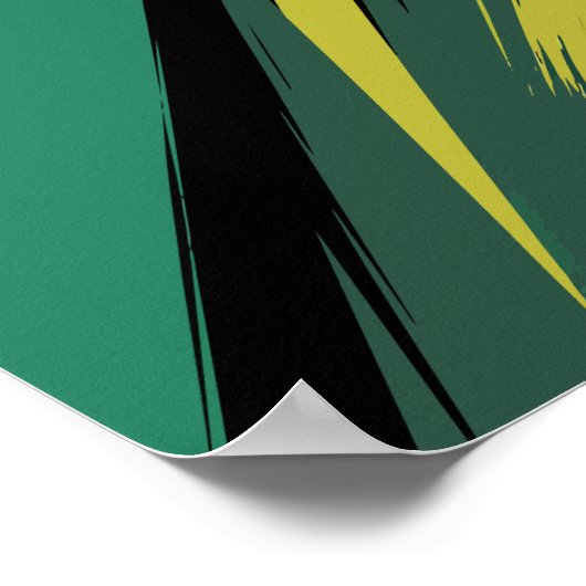 Energetische groene strepen poster (Hoek)