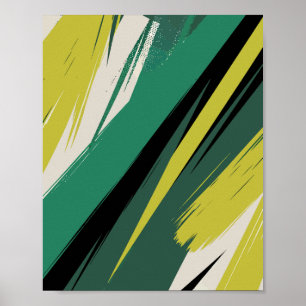 Energetische groene strepen poster