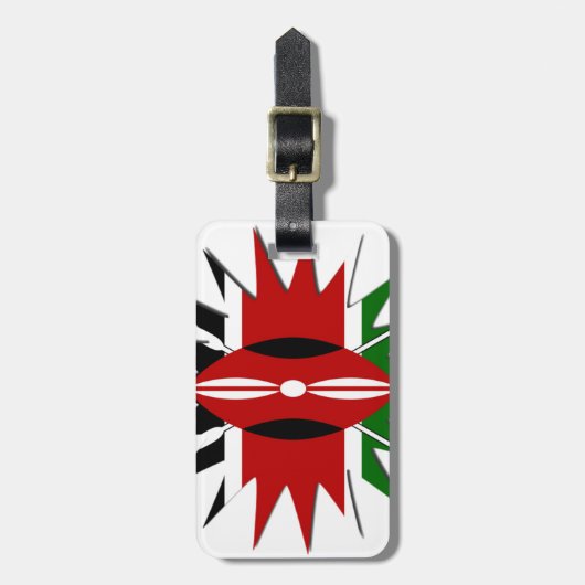 Energetische Keniaanse nationale vlag ster illustr Bagagelabel (Voorkant verticaal)