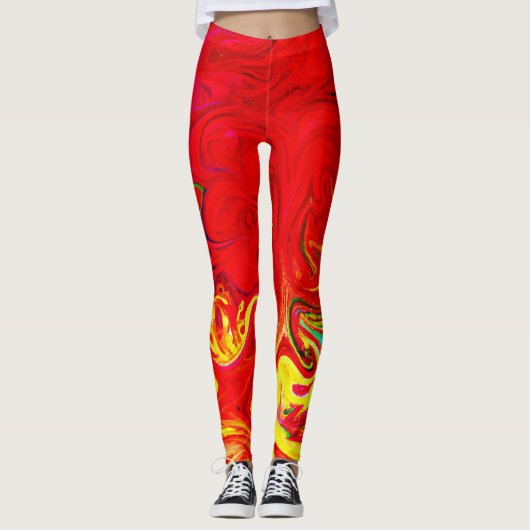 Energetische kleur burst patroon leggings (Voorkant)