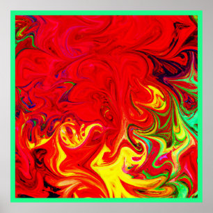 Energetische kleur burst patroon poster