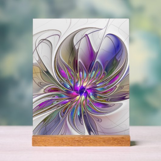 Energetische, kleurrijke Abstracte fractale kunstb Acryl Bord (Neutraal)