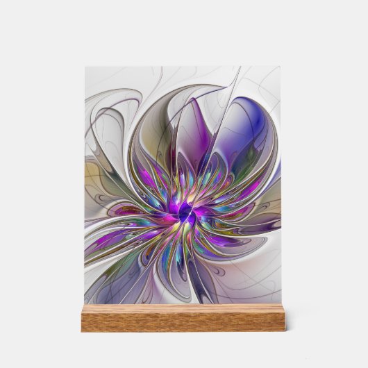 Energetische, kleurrijke Abstracte fractale kunstb Acryl Bord (Voorkant)