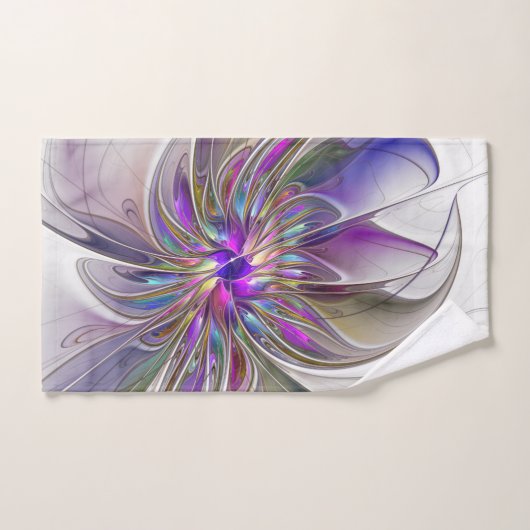 Energetische, kleurrijke Abstracte fractale kunstb Bad Handdoek (Handdoek)