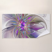 Energetische, kleurrijke Abstracte fractale kunstb Badhanddoek (Badhanddoek)
