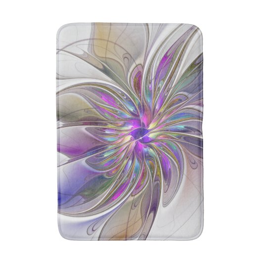 Energetische, kleurrijke Abstracte fractale kunstb Badmat (Voorkant Verticaal)