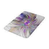 Energetische, kleurrijke Abstracte fractale kunstb Badmat (Gekanteld)