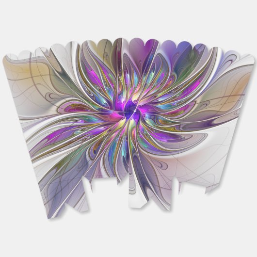 Energetische, kleurrijke Abstracte fractale kunstb Bedankdoosjes (Ongevouwen)