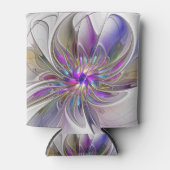 Energetische, kleurrijke Abstracte fractale kunstb Blikjeskoeler (Voorkant)