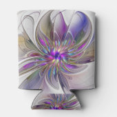 Energetische, kleurrijke Abstracte fractale kunstb Blikjeskoeler (Achterkant)