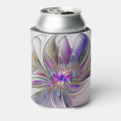 Energetische, kleurrijke Abstracte fractale kunstb Blikjeskoeler (Blikje Achterkant)