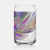 Energetische, kleurrijke Abstracte fractale kunstb Blikvorm Glas (Achterkant)