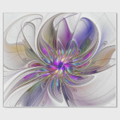 Energetische, kleurrijke Abstracte fractale kunstb Cadeaupapier (Vlak)