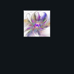 Energetische, kleurrijke Abstracte fractale kunstb Canvas Afdruk<br><div class="desc">Een veelkleurige krachtige fantasiebloem, unieke bloemige fractale kunst. Ontwerp voor uw canvasprint en meer.</div>