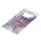 Energetische, kleurrijke Abstracte fractale kunstb Creditkaart Flessenopener (Voorkant Gekanteld)
