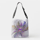 Energetische, kleurrijke Abstracte fractale kunstb Crossbody Tas (Achterkant)