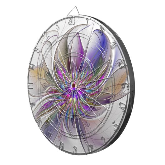 Energetische, kleurrijke Abstracte fractale kunstb Dartbord (Voorkant Rechts)