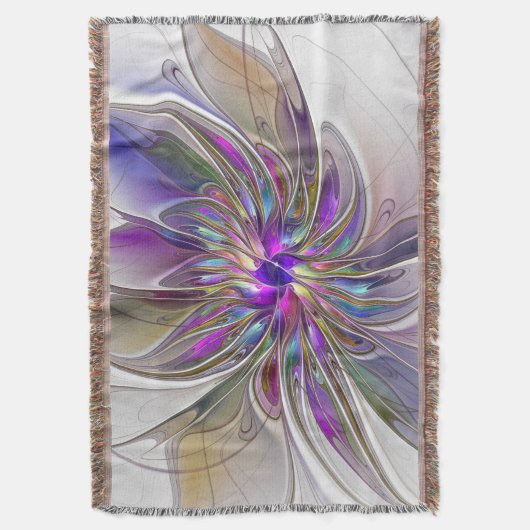 Energetische, kleurrijke Abstracte fractale kunstb Deken (Voorkant Verticaal)