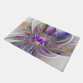 Energetische, kleurrijke Abstracte fractale kunstb Deurmat (Schuin)