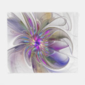 Energetische, kleurrijke Abstracte fractale kunstb Fleece Deken (Voorkant (Horizontaal))