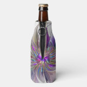 Energetische, kleurrijke Abstracte fractale kunstb Flesjeskoeler (Fles Achterkant)