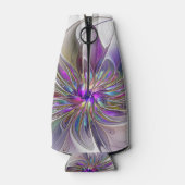 Energetische, kleurrijke Abstracte fractale kunstb Flesjeskoeler (Achterkant)