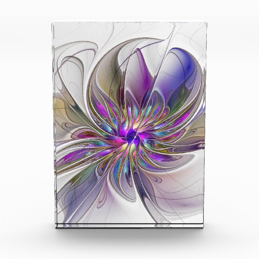 Energetische, kleurrijke Abstracte fractale kunstb Fotoblokken (Voorkant)