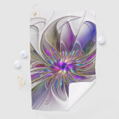 Energetische, kleurrijke Abstracte fractale kunstb Golfhanddoek (Insitu)