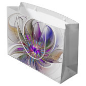 Energetische, kleurrijke Abstracte fractale kunstb Groot Cadeauzakje (Achterkant Gekanteld)