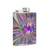 Energetische, kleurrijke Abstracte fractale kunstb Heupfles (Rechts)