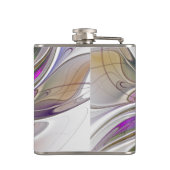 Energetische, kleurrijke Abstracte fractale kunstb Heupfles (Achterkant)