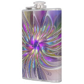 Energetische, kleurrijke Abstracte fractale kunstb Heupfles (Links)