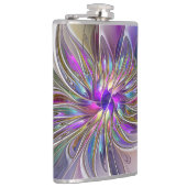 Energetische, kleurrijke Abstracte fractale kunstb Heupfles (Rechts)