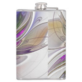 Energetische, kleurrijke Abstracte fractale kunstb Heupfles (Achterkant)